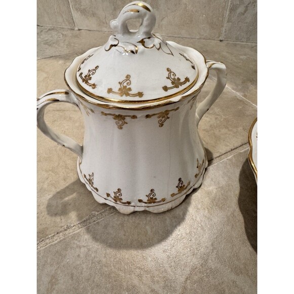 Antique Homer Laughlin Hudson Sugar Bowl And Butter Dish Set - Made In USA - Picture 6 of 12